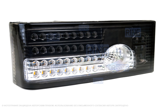 Задние диодные фонари, серые с белой полосой и бегающим поворотником в стиле Лексус для ВАЗ 2108-21099, 2113, 2114