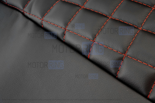 Обивка сидений (не чехлы) экокожа гладкая с цветной строчкой Ромб, Квадрат для ВАЗ 2110