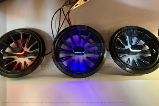 Дефлектор воздуховода в стиле AMG с синей LED подсветкой для Лада Калина 2, Гранта, Гранта FL, Ларгус, Датсун ОН-ДО, МИ-ДО, Рено Логан, Дастер, Сандеро