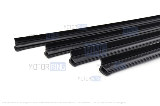 Комплект внутренних и внешних уплотнителей (бархоток) опускных стекол с литыми концами для ВАЗ 2105