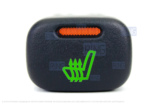 Кнопка обогрева сидений с оранжевой индикацией и зеленой подсветкой для ВАЗ 2113-2115, Лада Калина, Шевроле Нива_1