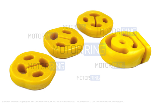 Комплект подушек глушителя желтый полиуретан CS20 COMFORT для Лада Калина, Калина 2, Гранта, Гранта FL, Датсун_1