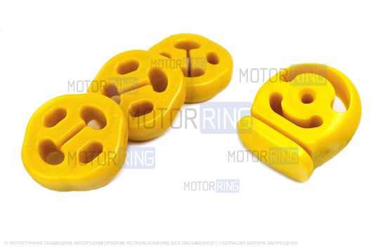 Комплект подушек глушителя желтый полиуретан CS20 COMFORT для Лада Калина, Калина 2, Гранта, Гранта FL, Датсун