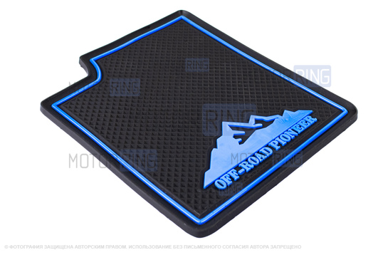 Комплект противоскользящих ковриков Off-Road Pioneer с синей окантовкой для Шевроле Нива, Лада Нива Тревел