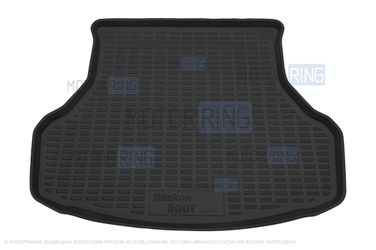 Полиуретановый коврик Rezkon в багажник для Лада Гранта седан 2011-2018 г.в._1