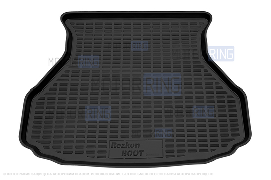 Пластиковый коврик Rezkon в багажник для Лада Гранта лифтбек 2014-2018 г.в._1