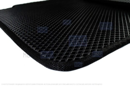 Салонные резиновые ковры Rezkon в стиле EVA с ячейками Ромб и черным кантом для ВАЗ 2110-2112_1