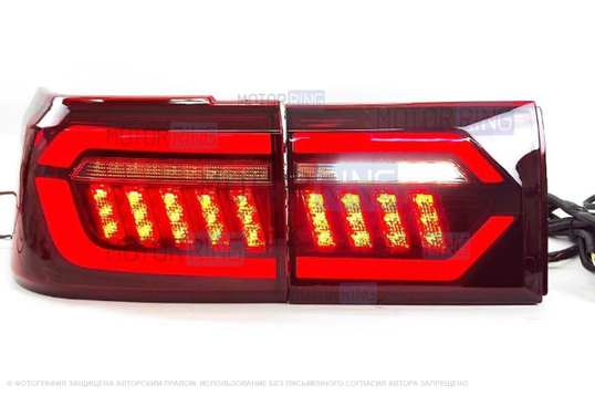 Фонари светодиодные в стиле Ауди RS для ВАЗ 2110 красные 