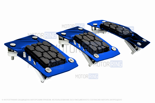 Накладки на педали Type R синие с квадратным резиновым протектором