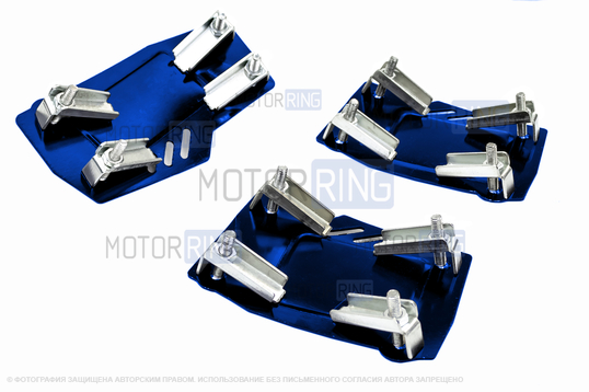 Накладки на педали Type R синие с квадратным резиновым протектором
