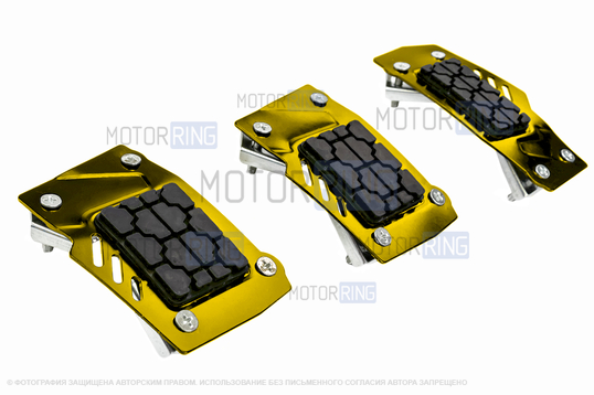 Накладки на педали Type R желтые с квадратным резиновым протектором_1