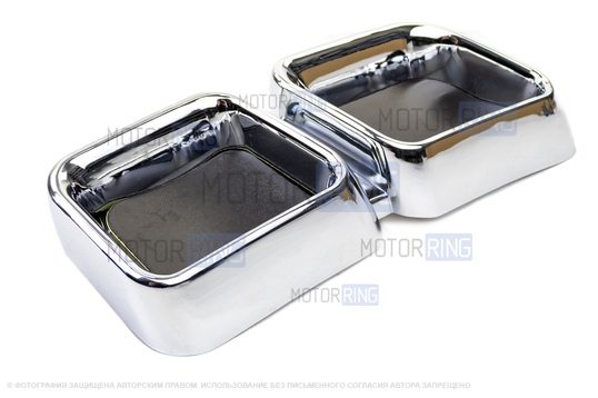 Заглушки Sal-Man в стиле двойного выхлопа AMG Стайл (муляж вместо катафотов) для Лада Приора Старый Бампер