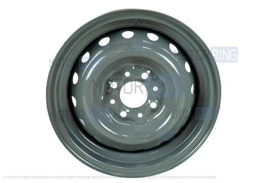 Штампованный диск колеса 5JХ13Н2 с серым покрытием для ВАЗ 2101-2107