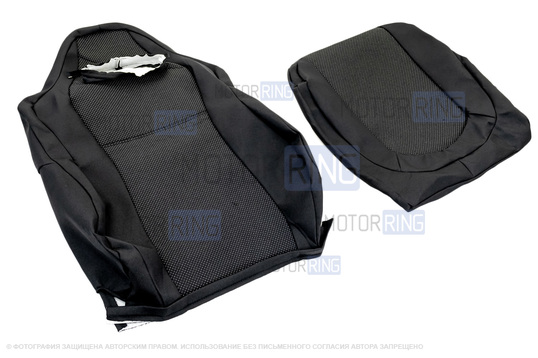 Обивка (не чехлы) сидений Recaro (черная ткань, центр Искринка) для ВАЗ 2108-21099, 2113-2115, 5-дверной Нива 2131