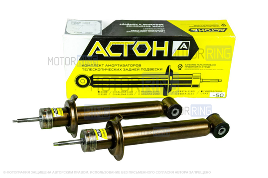 Амортизаторы задние масляные АСТОН с занижением 50 мм для ВАЗ 2108-21099, 2113-2115