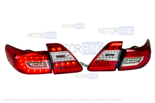 Диодные задние фонари в красно-белом корпусе для Toyota Corolla 2007-2009 г,в._1