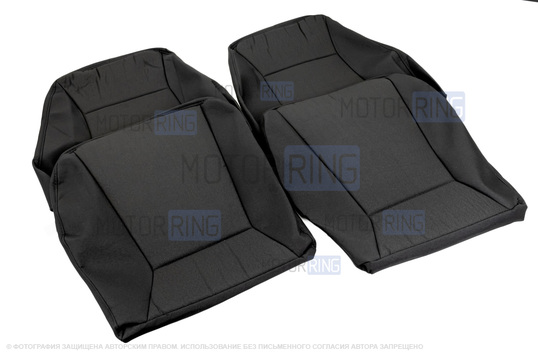 Обивка сидений (не чехлы) черная ткань с центром из черной ткани на подкладке 10мм для ВАЗ 2111, 2112