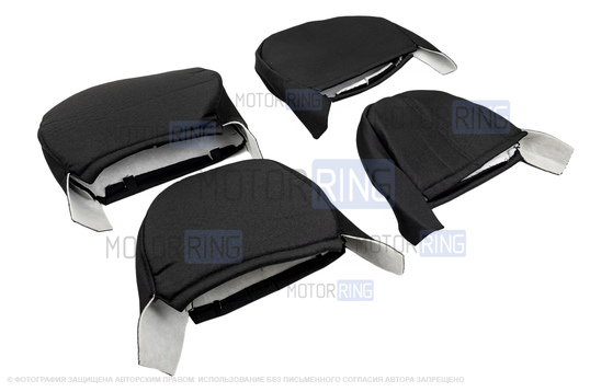 Обивка сидений (не чехлы) черная ткань с центром из черной ткани на подкладке 10мм для ВАЗ 2111, 2112