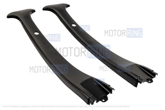 Черные облицовки центральных стоек без регулировки ремня безопасности по высоте для Лада Гранта, Гранта FL, Калина 2, Датсун_1