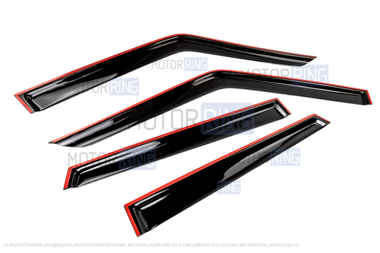 Дефлекторы (ветровики) дверей SIB Tuning для ВАЗ 2109, 21099, 2114, 2115 с надписью