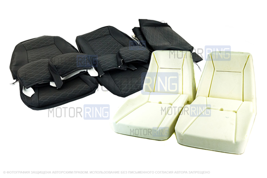 Комплект для сборки сидений с обивкой из черной ткани с центром Скиф для ВАЗ 2110_1