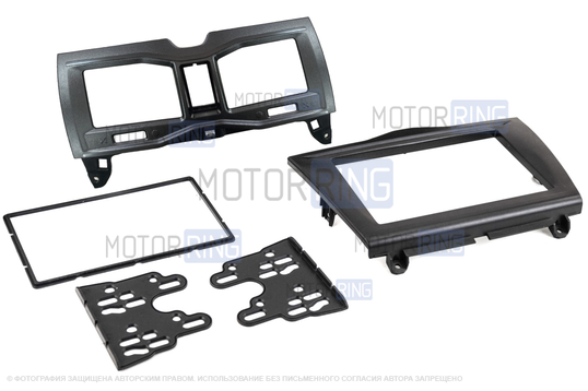 Рамка переходная для установки магнитолы 2DIN набор с рамкой сопла для Лада Гранта FL, Калина 2_1