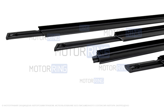 Комплект уплотнителей (бархотки) опускных стекол внешние для Лада Веста седан
