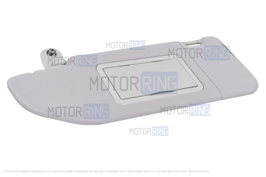 ДефектING! Оригинальный светлый левый (водительский) солнцезащитный козырек Люкс с зеркалом для Лада Веста, Веста NG (надорвана обшивка)_1