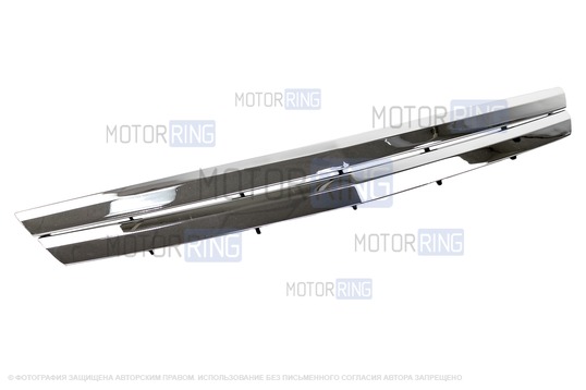 Декоративная решетка радиатора 2 широкие лопасти, хром для Лада Приора_1