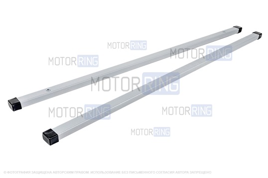 Рейлинги с поперечинами усиленные серебристый муар, профиль 1,05 под крышу с ребром для Лада Калина универсал