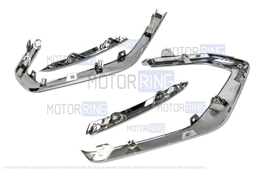Хромированные накладки (иксы) на бампер для Лада Веста NG Кросс, Веста SW NG Кросс