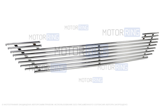 Накладка на решетку бампера d10 нержавеющая для Лада Ларгус_1