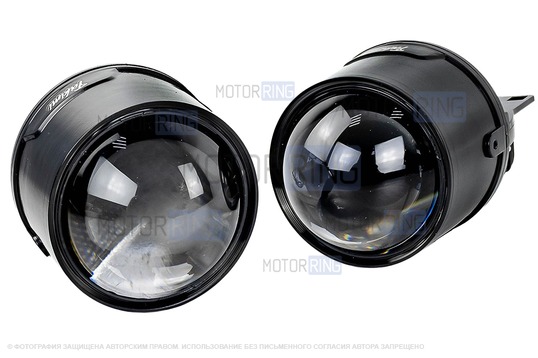 Диодные Bi-Led LENS Takimi GTR Fog 3 дюйма 12В с ближним и дальним светом в ПТФ для Лада Гранта FL, Веста, Веста NG, Икс Рей, Ларгус FL, Нива Урбан, Рено