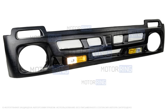 Решетка радиатора в стиле ЗИЛ с обрамлением подфарников и противотуманными фарами для Лада 4х4, Нива Легенд