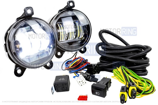 Комплект подключения противотуманных фар ML Auto Light Technology с ПТФ Sal-Man 65W для Лада Приора SE, Приора 2 (без Рамок ПТФ)_1