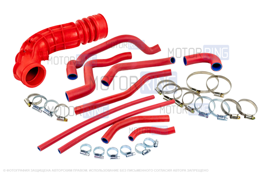 Комплект армированных патрубков двигателя с хомутами для 8-клапанных Лада Калина_1