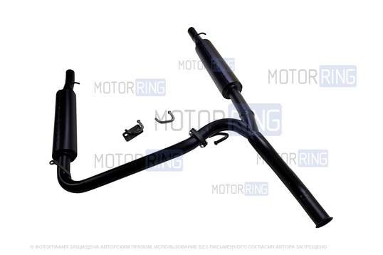 Раздвоенный глушитель DK Pro для Лада Приора седан, универсал с 2008 г.в._1