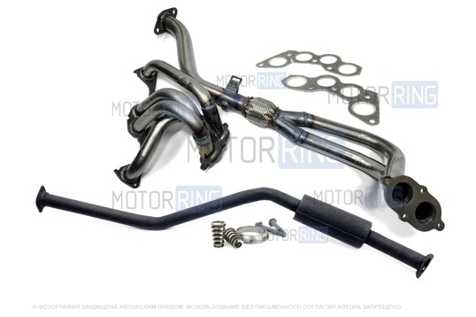 Выпускной комплект DK Pro без глушителя (паук 4-2-1 с гофрой, резонатор с бочкой) для ВАЗ 2101-2107_1