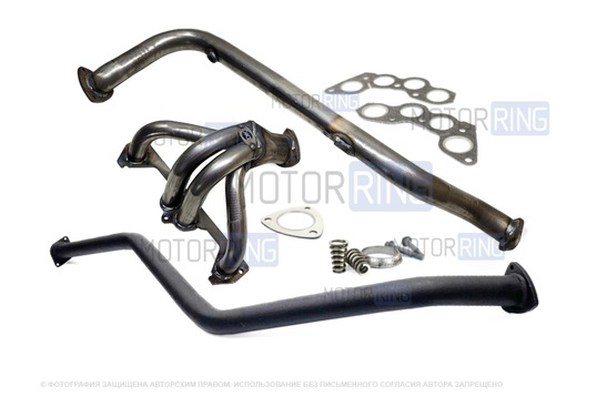 Выпускной комплект DK Pro без глушителя под двигатели 2108, 2111, 21114, 21116 (паук 4-1, резонатор-труба) для ВАЗ 2101-2107_1