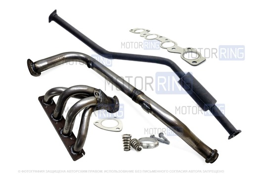 Выпускной комплект DK Pro без глушителя (паук 4-1, резонатор с бочкой) для 16 кл ВАЗ 2101-2107_1