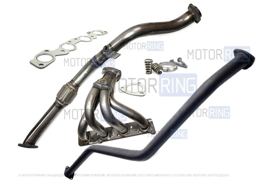 Выпускной комплект DK Pro без глушителя (паук 4-1 с гофрой, резонатор-труба) для 16 кл ВАЗ 2101-2107_1