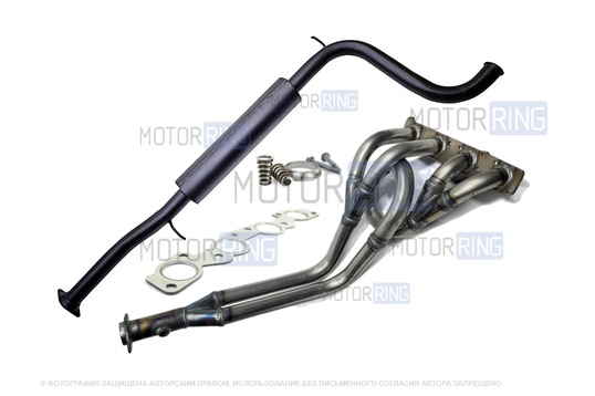 Выпускной комплект DK Pro на двухболтовом фланце (паук Subaru Sound, резонатор) для 16-клапанных Лада Приора с 2008 г.в._1