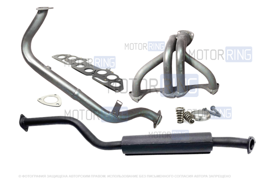 Выпускной комплект DK Pro без глушителя (паук 4-1, резонатор с бочкой) для 3-дверной Лада 4х4 (Нива)_1