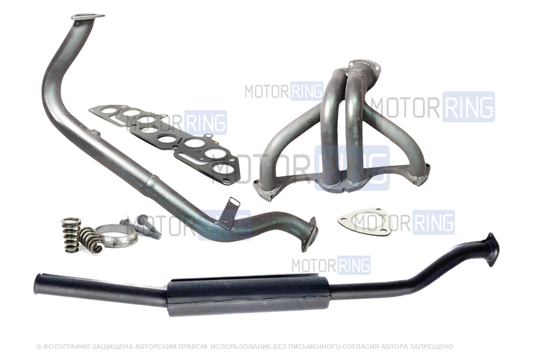 Выпускной комплект DK Pro без глушителя (паук 4-1, резонатор с бочкой) для Шевроле Нива_1