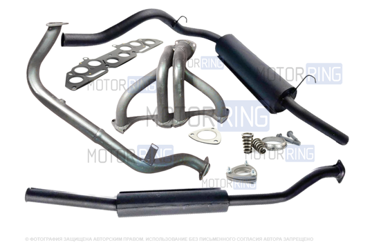 Выпускной комплект DK Pro (паук 4-1, резонатор с бочкой, глушитель Спорт) для Шевроле Нива_1