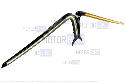 Антихром комплект передка (LED иксы и шильдик) для Лада Веста, Веста SW 2015-2021 годов