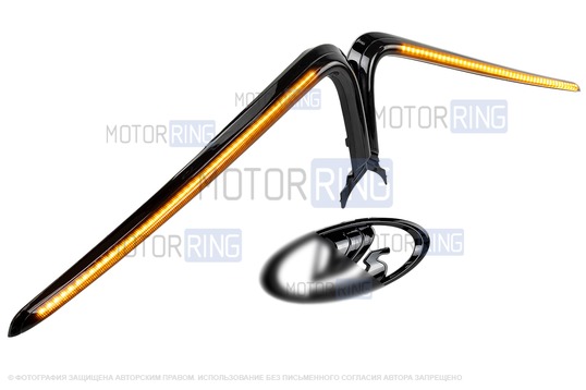 Антихром комплект передка (LED иксы и шильдик) для Лада Веста, Веста SW 2015-2021 годов