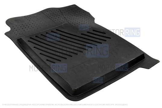 Передний резиновый салонный ковер Rezkon Brand для Лада Приора