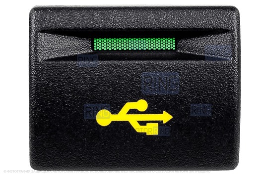 Пересвеченная кнопка USB с индикацией для Лада Приора, Калина 2, Гранта, Гранта FL, Нива Легенд_1