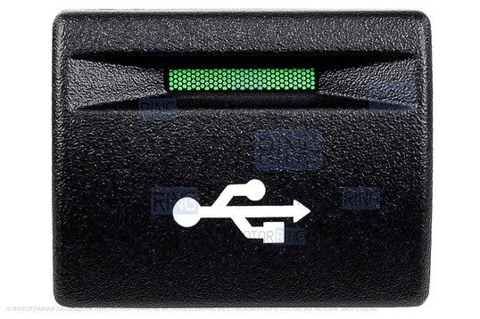 Пересвеченная кнопка USB с индикацией для Лада Приора, Калина 2, Гранта, Гранта FL, Нива Легенд